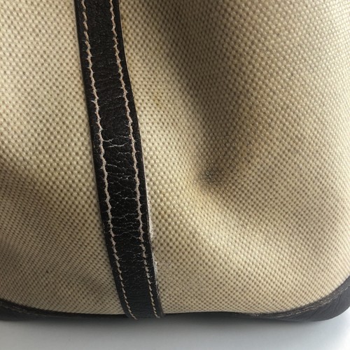 Hermes Bag Garden Party Tote Toile 36 Canvas Chocolate Leather Handbag - Picture 6 of 12