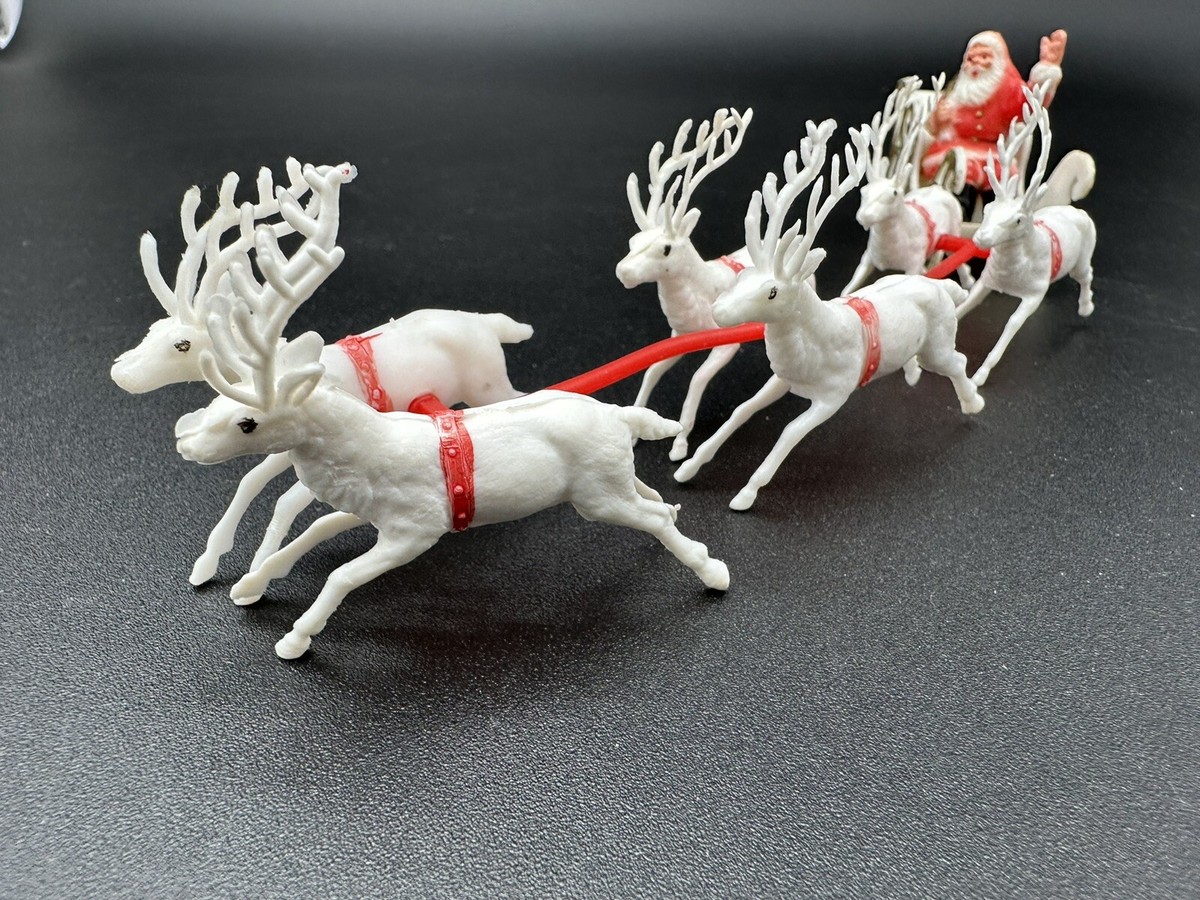 クリスマスプレート Santa in Europe 1999 Vtg 1999 Holiday Creations Santa Claus Reindeer Sleigh