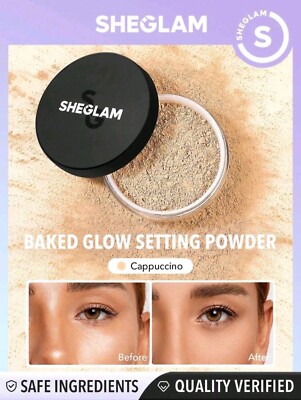 SHEGLAM Baked Glow Setting Powder - Cappuccino Oil Control Loose Setting Powder 
