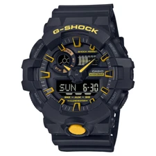 New Casio G-shcok  GA700cy-1a Caution Yellow Limited Analog Digital Men Watch