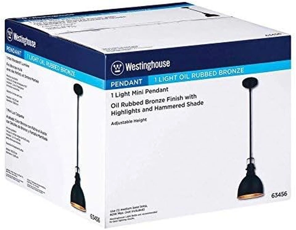 6345600 Одиночный Свет Мини Кулон Кованая Масло Полированная Бронза Отделка с Выделениями - Изображение 4 из 4