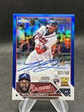 Michael Harris II 2023 Topps Chrome Rookie Blue Refractor Auto RC #’d /150 RA-MH