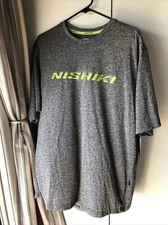 Nishiki Cycling Logo Gray T-Shirt Men’s XL Side Zip Pocket NWT $25