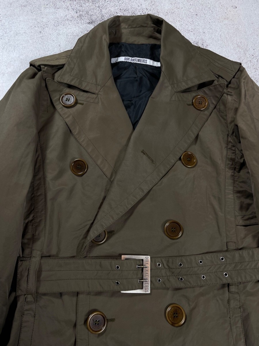 ジャケット・アウター Dirk Bikkembergs wool coat archive Dirk Bikkembergs Sleeve Belted Wool Coat – Vertical Rags