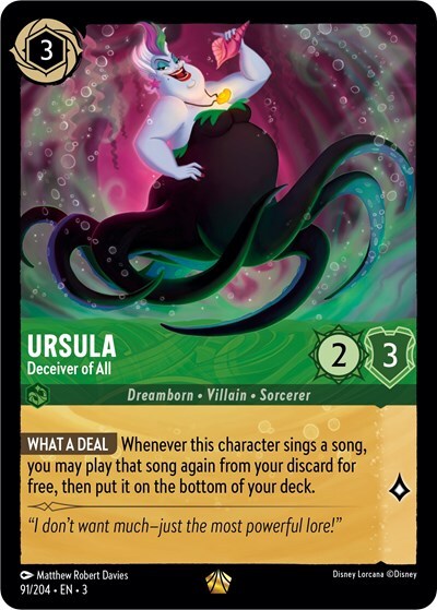 ディズニー ロルカナ Ursula - Deceiver of All Lorcana Ursula - Deceiver of All (91/228) Into the Inklands