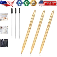 Gold Stainless Steel Ballpoint Pens - Personalized Style for Weddings & Events