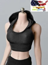 1/6 Female black hoodie vest sport for 12" figure phicen hot toys poptoys ❶USA❶