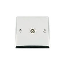 Image of Multimedia TV Coaxial Aerial SKY Satellite Socket Polished Chrome Classic style