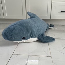 Ikea Great White Shark Plush Blahaj Blue Floppy Large Stuffed Animal Sealife 39"