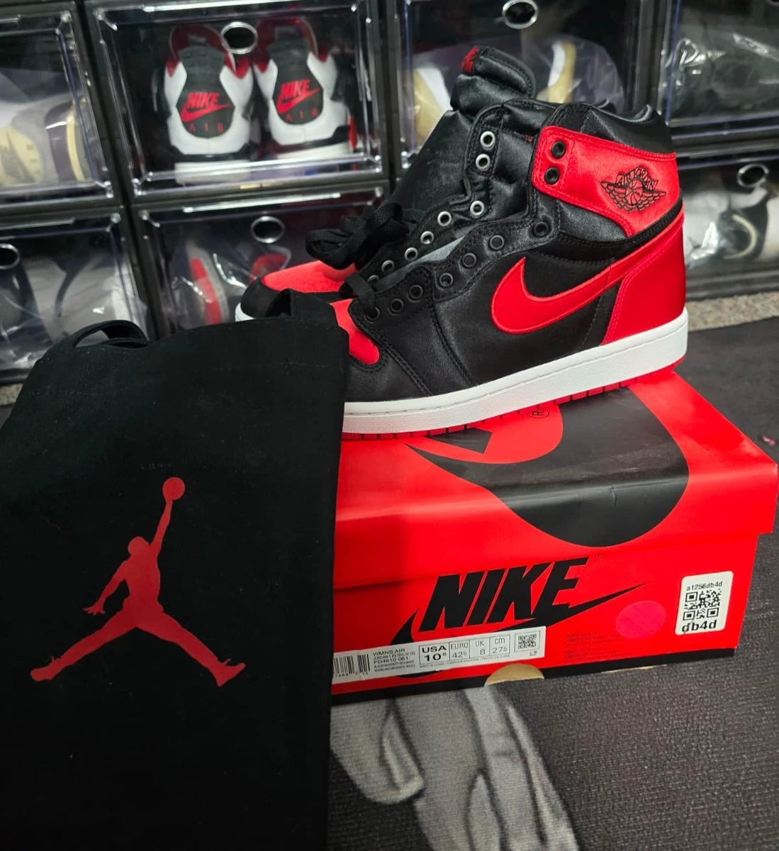 Jordan 1 Retro OG High Satin Red W for sale | eBay