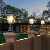 Greluna Solar Post Lights, Dusk to Dawn Lamp Light with Warm White 5