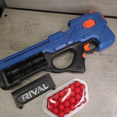 NERF Rival Charger MXX-1200 Motorized Blaster Blue See Description