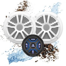 Boss Mg150w.6 Marine Boat Stereo Bluetooth Weatherproof Speakers Package