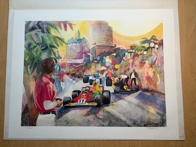 BASK Long Beach Grand Prix Serigraph Art Print Signed 91/250 Kirkpatrick Race
