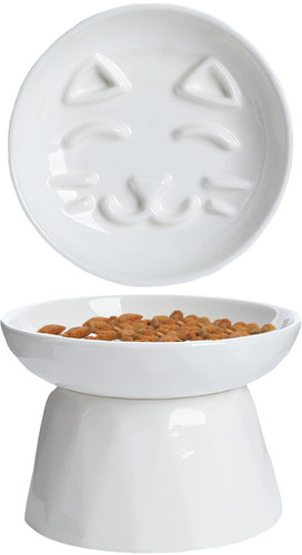 Raised Slow Feeder Cat Bowl, Ceramic Elevated Cat Slow Feeder, Healthy Eating... - Bild 1 von 8