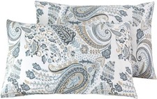 100 Cotton Pillowcases Queen Size Set of 2 Boho Floral Pillow Cases Decorative
