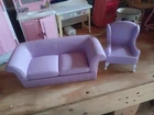 Vintage Barbie Doll Purple Couch & Chair Furniture 1986 Hong Kong