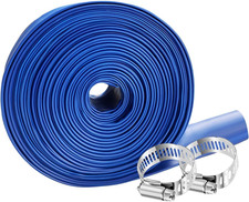 PVC Drain HOSE 2" 100Ft, Pool Backwash Hose, Heavy Duty Reinforced Blue PVC Lay