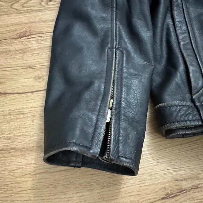 Мужская кожаная мотоциклетная куртка River Road размер 40 на молнии родстер кафе гонщик - Изображение 2 из 4