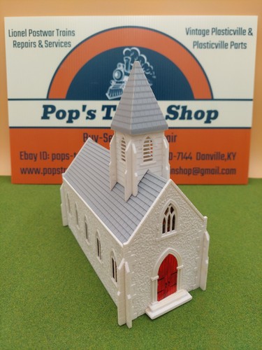 Plasticville, USA ~ 0/027/S Gauge ~ Parish Church Building Kit #CC-9