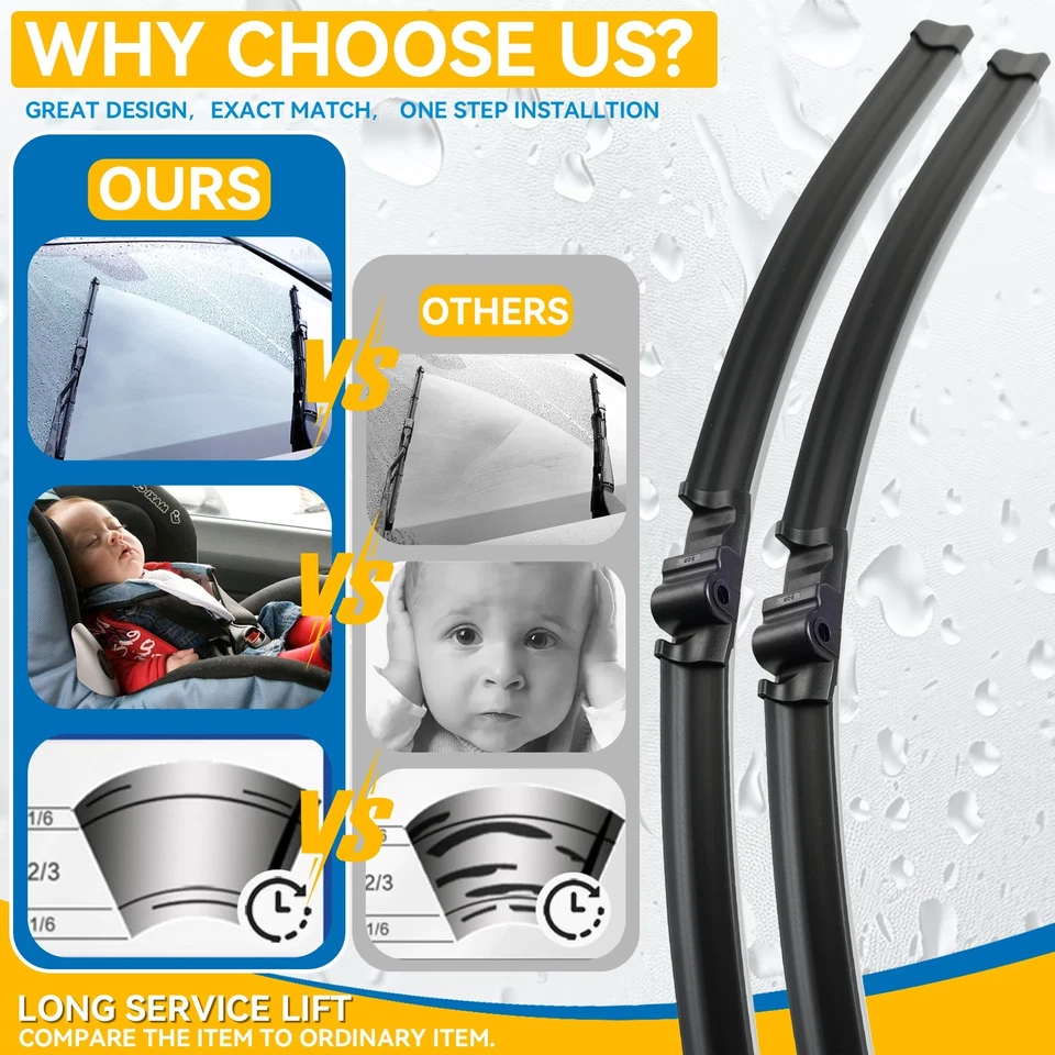 2 piezas limpiaparabrisas plano delantero para Porsche Cayenne 2003-2006 26"+26" Foto 3 de 4