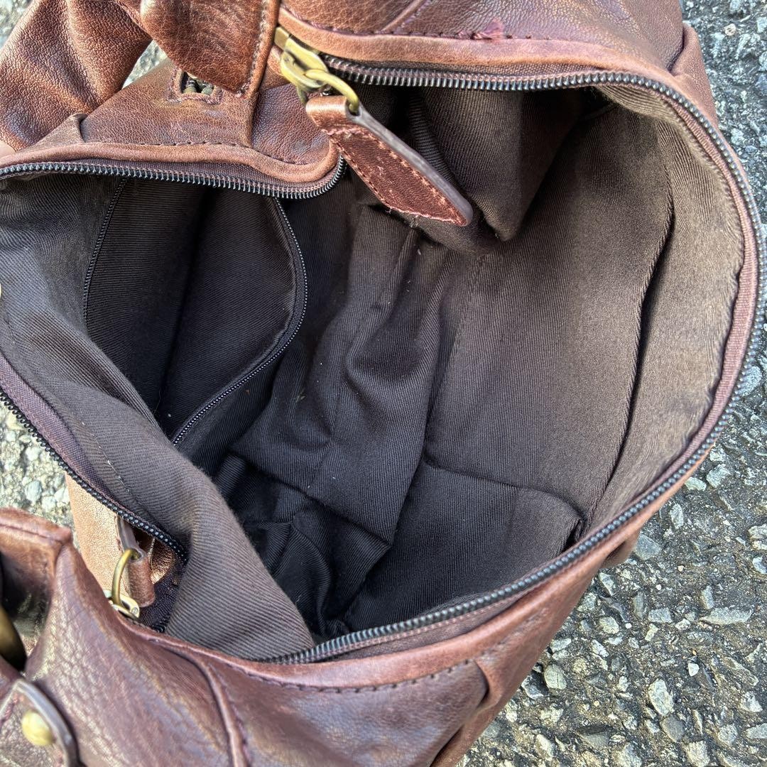 Archive 00s Leather Shoulder Bag Vintage Y2K Genuine Leather