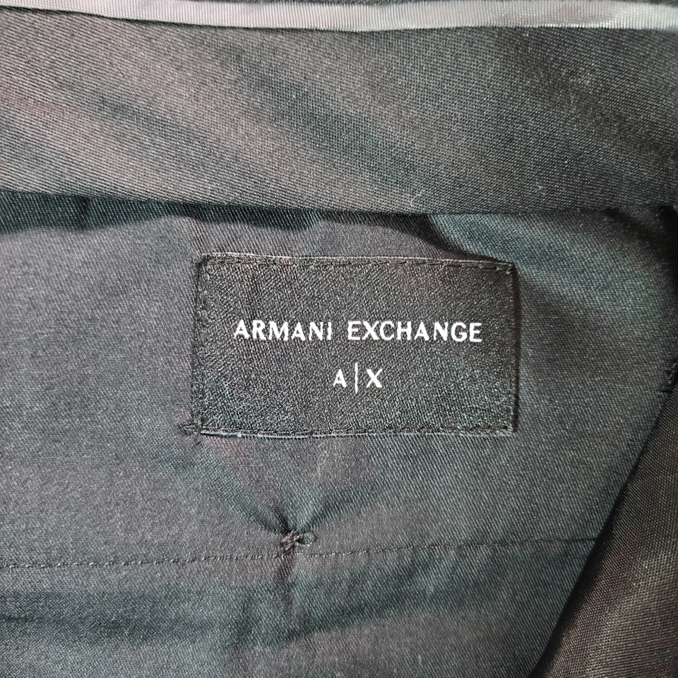 $220 NUEVO AX Armani Exchange Pantalones de Lana Hombres 42 Calce Ajustado Sin Dobladillo Negro Nuevo sin Etiquetas Foto 3 de 4