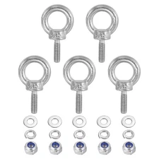 5Pcs M3 x 9mm 304 Stainless Steel Lifting Shoulder Eye Bolt with Nuts Washers