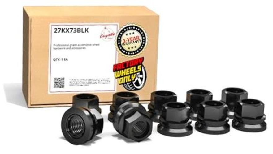 10 Pcs M14x2 Thread OEM Style Lug Nuts 0.90" Long Black 13/16" 21mm Hex Hex