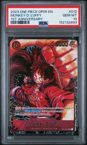 2023 One Piece - Monkey D. Luffy - OP05 1st Anniversary ST01-012 PSA 10 English