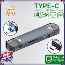 Type-C OTG 6-in-1 USB 3.0 Card Reader U Disk Flash Drive Multi Memory Adapter