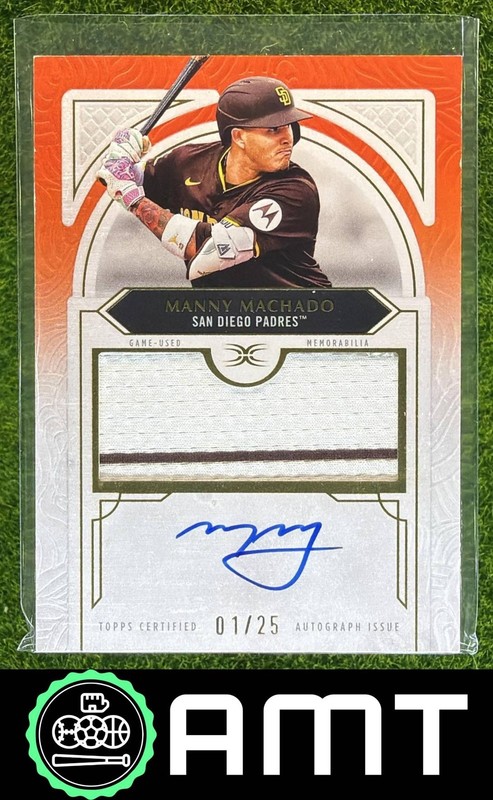 Manny Machado 2025 Topps Definitive 1/25 Auto Jersey Cards Orange Padres
