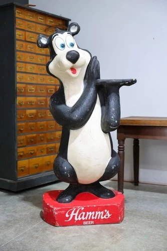 Hamm's Beer Advertising Store Display Bear vintage Bar Sign 1980's RARE 5ft