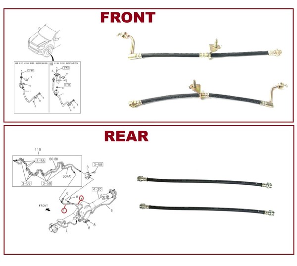 FüR Isuzu Pick Up D-Max TFS86TT Biturbo 2.5TD BremsschläUche Vorne & Hinten-image