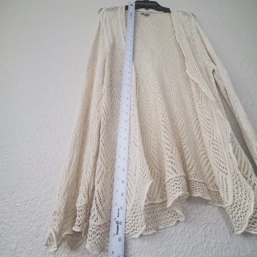 J.Jill Women's Sheer Open Knit Cardigan Long Sleeve Size XL Silk and Linen Beige - Picture 4 of 8