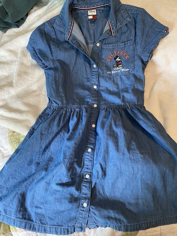 Tommy Hilfiger Disney 100 Years Of Wonder Girls Denim Dress Size Large 12-14