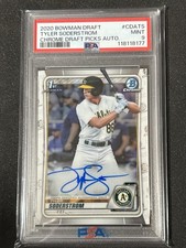 2020 1ST Bowman Chrome Draft Picks Auto Tyler Soderstrom #CDA-TS Athletics PSA 9
