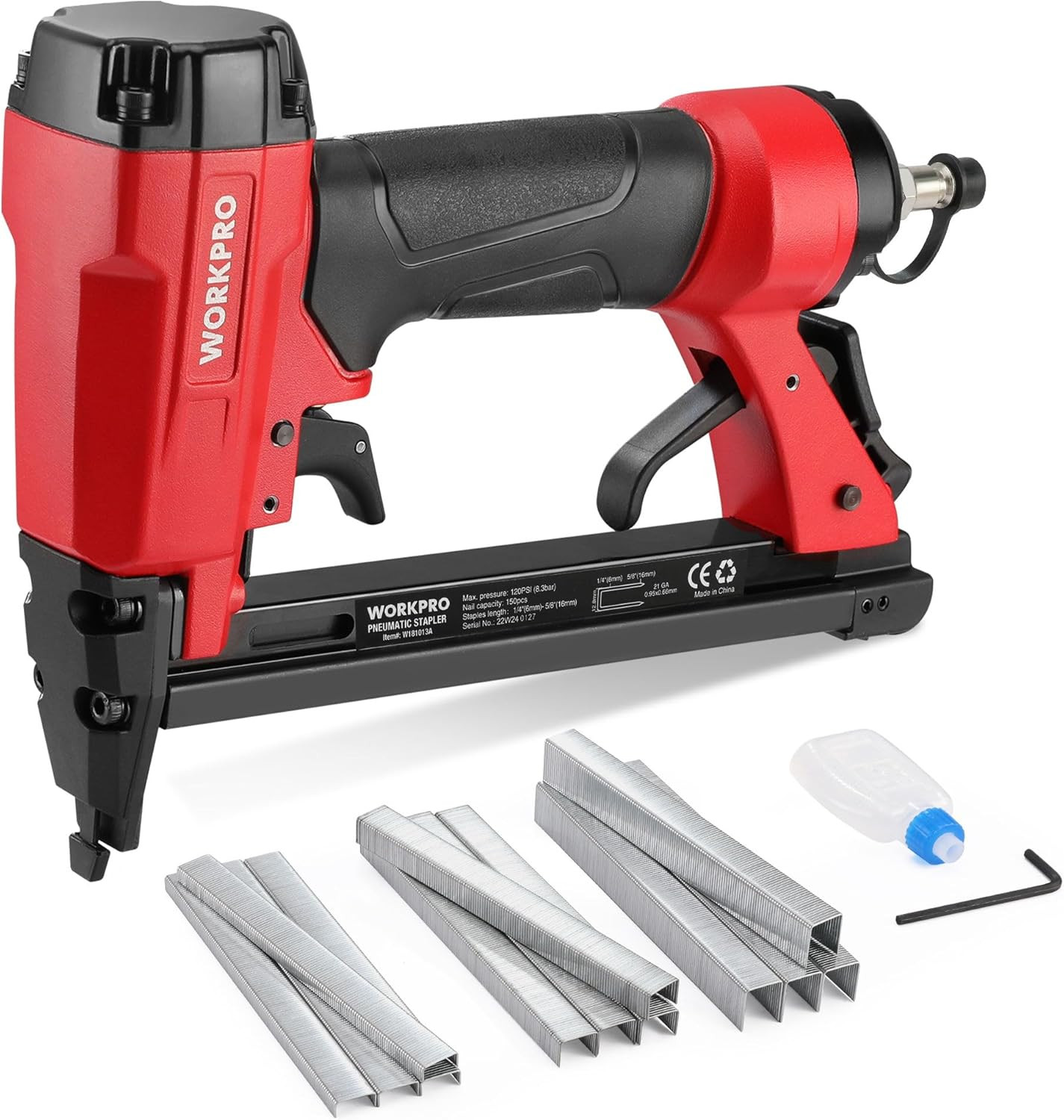 WORKPRO Chiodatrice Pneumatica 8016, Sparachiodi Aria Compressa Con 1500 Graffet