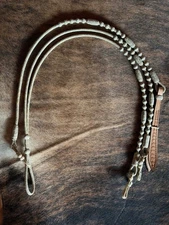 VAQUERO Style  STEVE GUITRON HANDMADE New Fancy 12 Plait RAWHIDE ROMAL REINS