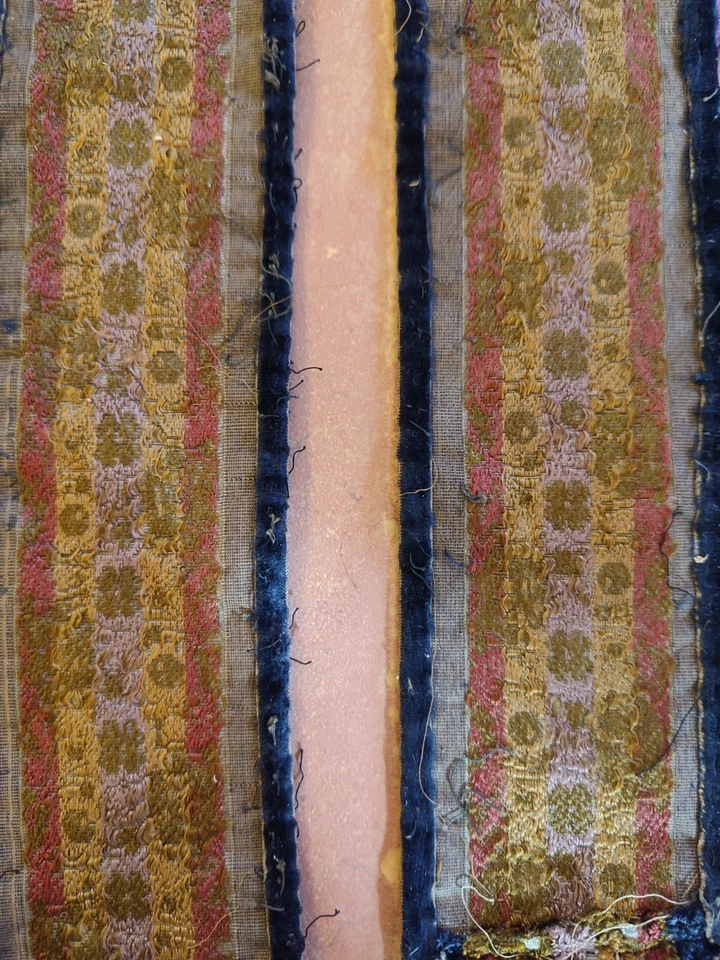  5X PASSEMENTERIE ANCIENNE Soie Velours Style NAPOLÉON III / Art Nouveau Galon  - Photo 4/4