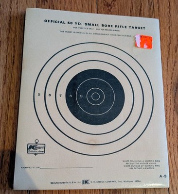 Old Kmart Official 50 Yard Small Bore Rifle Target 24 Pack NOS (A-9) Unopened 