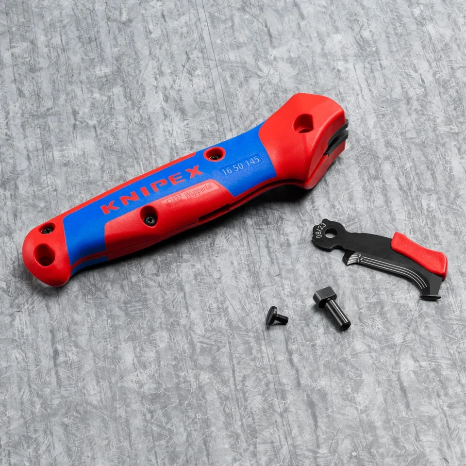 Cuchillo de funda de cable de trinquete KNIPEX 16 50 145 SBA - Hoja utilitaria plegable de 5,75" Foto 3 de 4