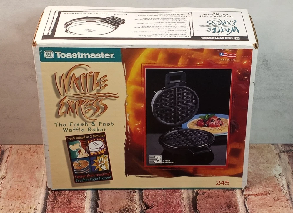 Toastmaster Waffle Express Fresh and Fast Waffle Baker #245 - New/Sealed