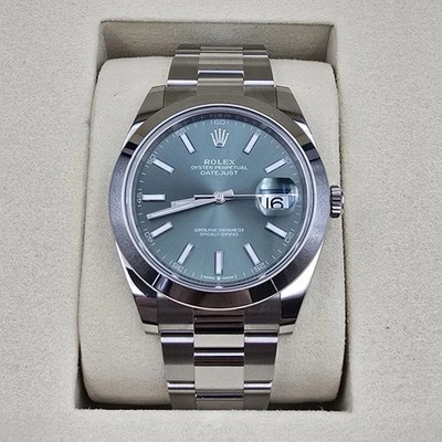 NEW 2026 Rolex Datejust 41mm Mint Green Steel Smooth Bezel Oyster 126300 UNWORN