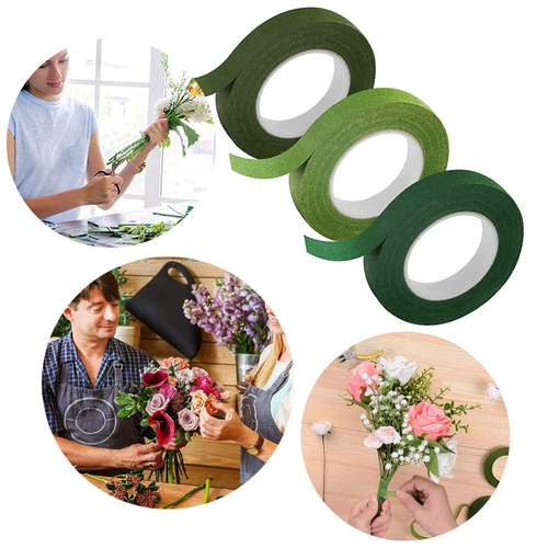 6 Stück Floristenband, Grüne Blumenklebeband Selbstklebend, Flora Kreppband, Pap - Bild 5 von 7