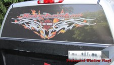 Truck Rear Window Graphic Decal Perforated Vinyl Harley Motorcycles