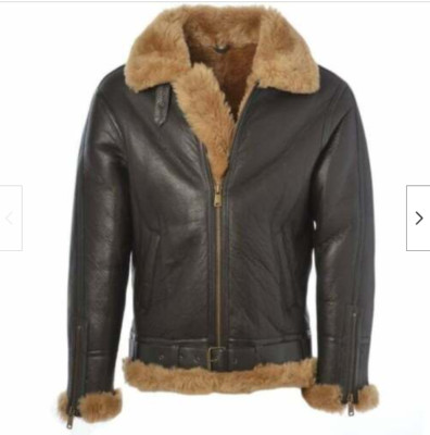 RAF Bomber Irvin USA Ginger Aviator British Sheepskin Shearling Leather Jacket