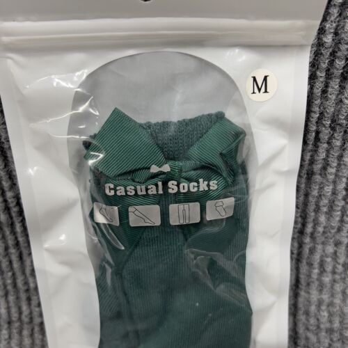 Girls Four Pack Multicolor Cotton Socks Bows Lace Size Medium/XL NEW In package - Picture 5 of 9