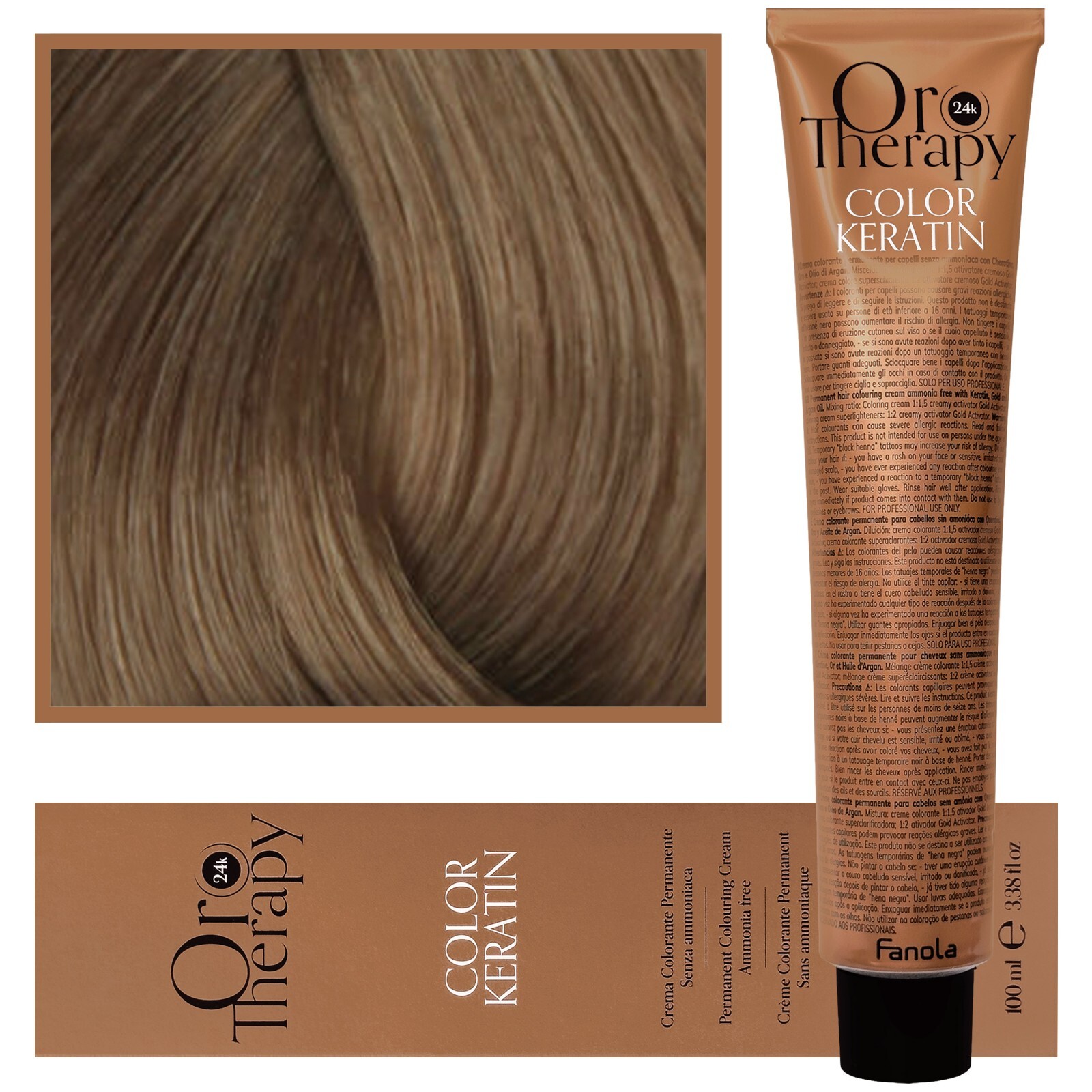 Fanola Oro Therapy Color Keratin Oro Puro 100ml, Ammoniakfreies Haarfärbemittel