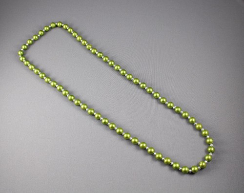 beaded layering necklace faux pearl 28" long silver necklace bead Buy2get2FREE - Picture 8 of 28